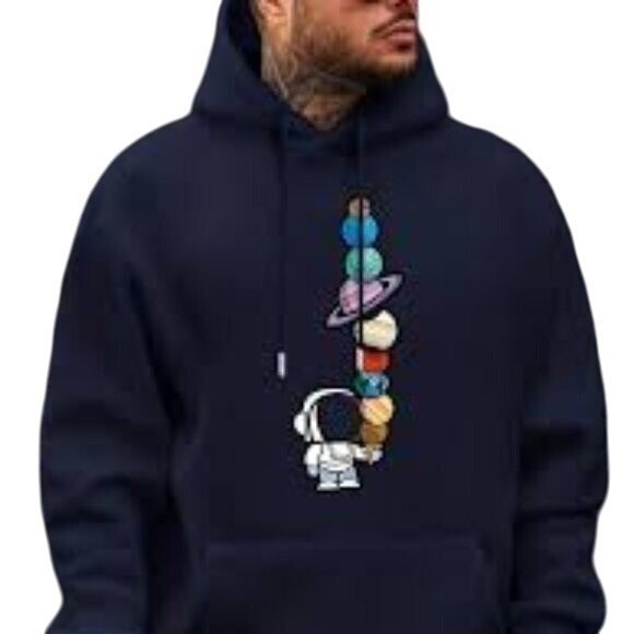 Other - TEMU‎ Astronaut & Planet Print Hoodie for MEN
